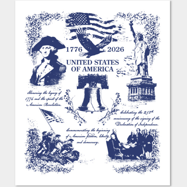 250th Anniversary USA Wall Art by GoshWow®