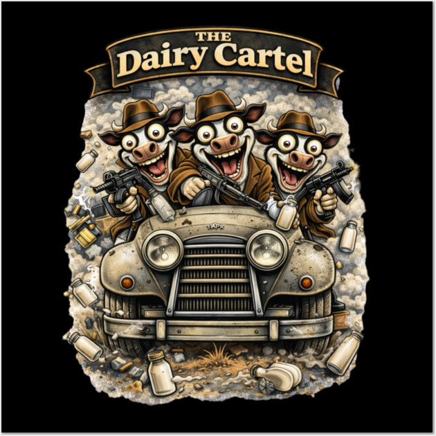 The Dairy Cartel – Wisconsin Gangster Cow Mafia Wall Art by CrazyGirl
