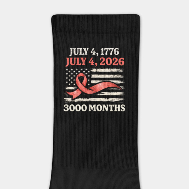 Vintage July 4 2026 Patriotic 250th Anniversary American Flag Ribbon 3000 Months by shirtlux