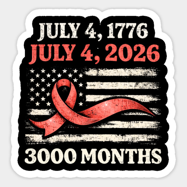Vintage July 4 2026 Patriotic 250th Anniversary American Flag Ribbon 3000 Months Magnet by shirtlux