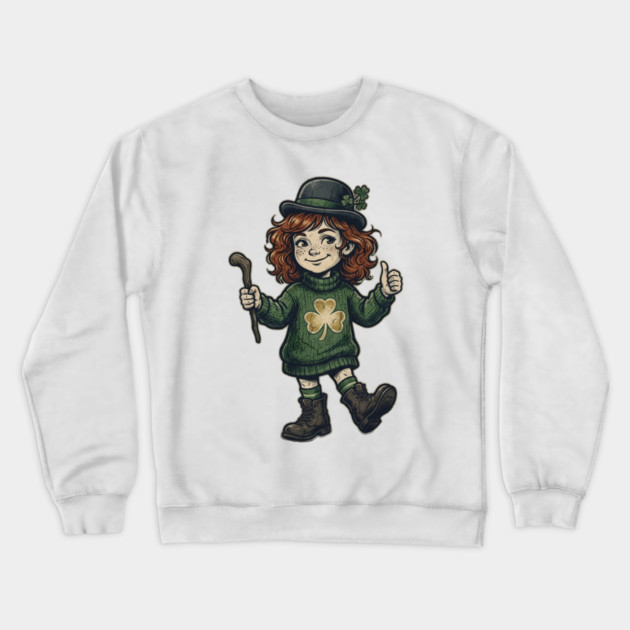 irish-girl Crewneck Sweatshirt by Creatifly Graphic Tees