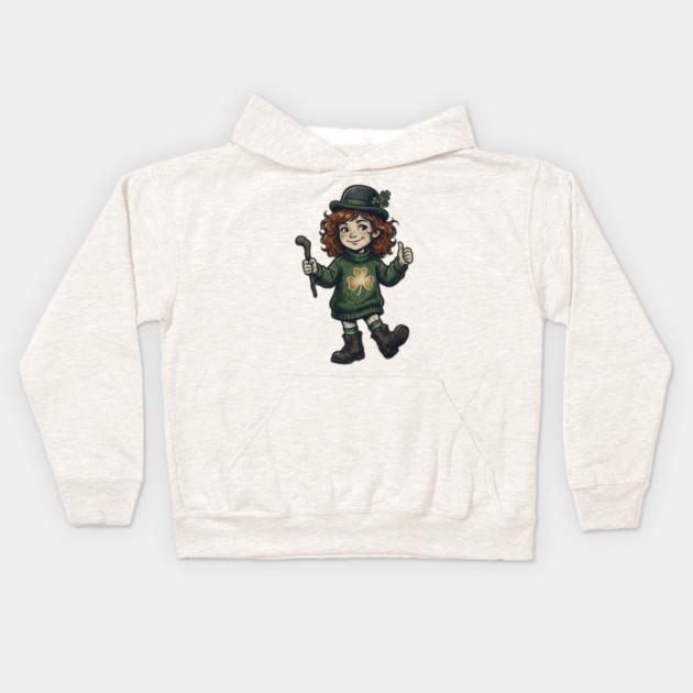 irish-girl Kids Hoodie by Creatifly Graphic Tees