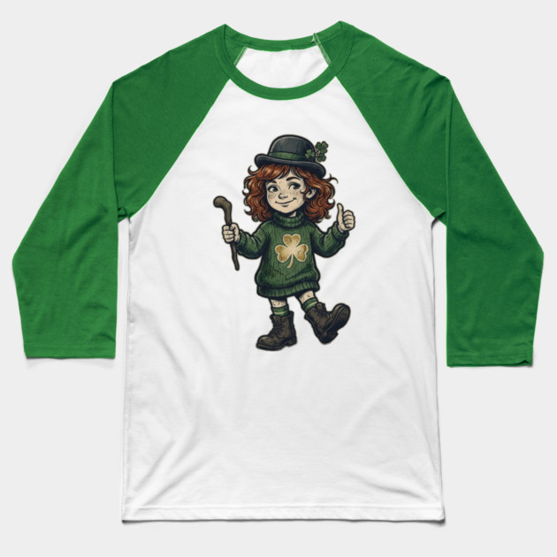irish-girl Baseball T-Shirt by Creatifly Graphic Tees