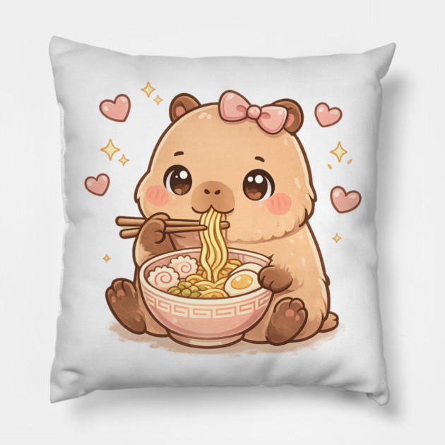 Cute Girls Capybara Ramen Kawaii Tea Kawaii Capy Lover Kids Pillow by shirtlux