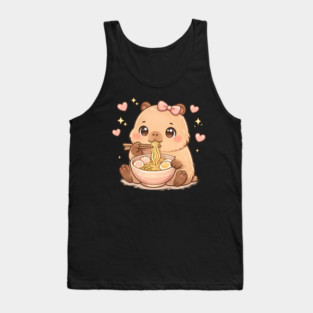 Cute Girls Capybara Ramen Kawaii Tea Kawaii Capy Lover Kids Tank Top