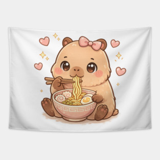 Cute Girls Capybara Ramen Kawaii Tea Kawaii Capy Lover Kids Tapestry