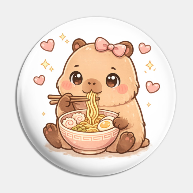 Cute Girls Capybara Ramen Kawaii Tea Kawaii Capy Lover Kids Pin by shirtlux