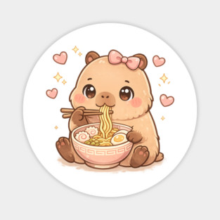 Cute Girls Capybara Ramen Kawaii Tea Kawaii Capy Lover Kids Magnet