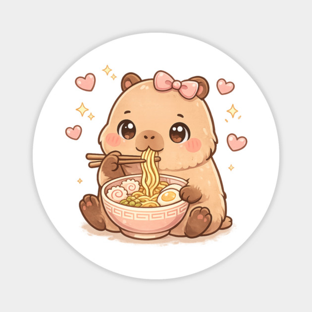 Cute Girls Capybara Ramen Kawaii Tea Kawaii Capy Lover Kids Magnet by shirtlux