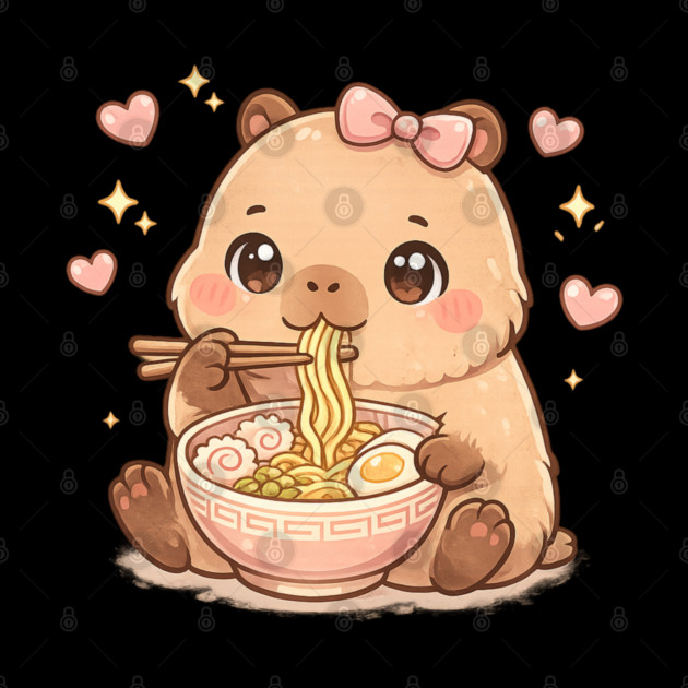 Cute Girls Capybara Ramen Kawaii Tea Kawaii Capy Lover Kids by shirtlux