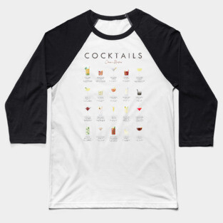 Cocktails Classic Recipes Baseball T-Shirt