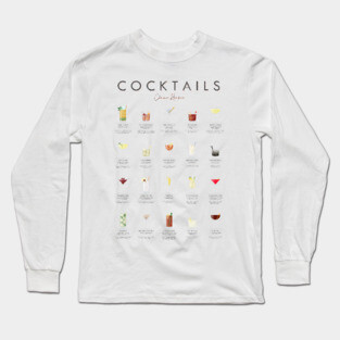 Cocktails Classic Recipes Long Sleeve T-Shirt