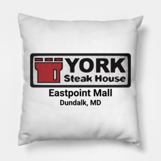 York Steak House Eastpoint Mall Dundalk Maryland 80's distressed Pillow