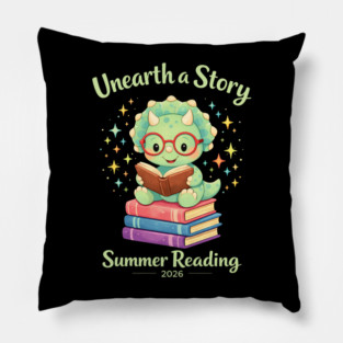 Unearth a Story Triceratops Dinosaur Reading Books Cute Dino Pillow