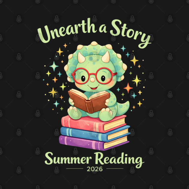Unearth a Story Triceratops Dinosaur Reading Books Cute Dino by shirtlux