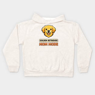Retro Golden Retriever Mom Mode Dog Lover Funny Humor Kids Hoodie