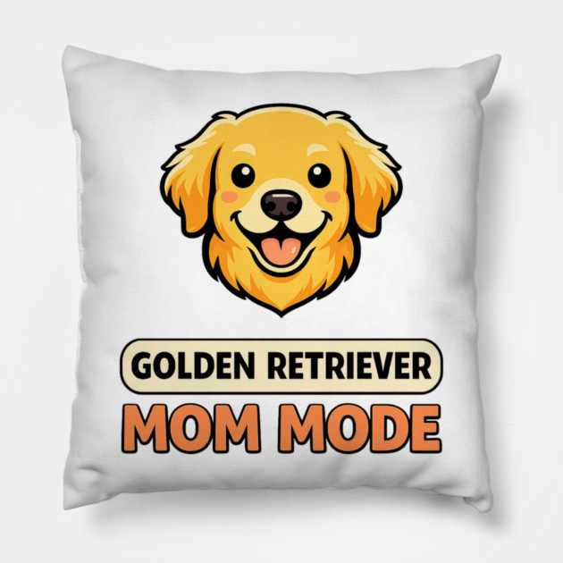 Retro Golden Retriever Mom Mode Dog Lover Funny Humor Pillow by shirtlux
