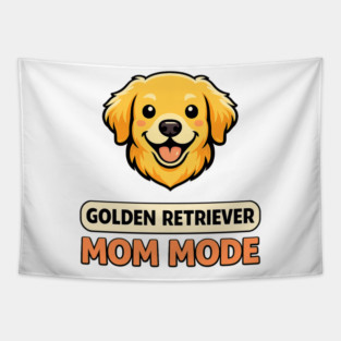 Retro Golden Retriever Mom Mode Dog Lover Funny Humor Tapestry