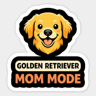 Retro Golden Retriever Mom Mode Dog Lover Funny Humor Sticker