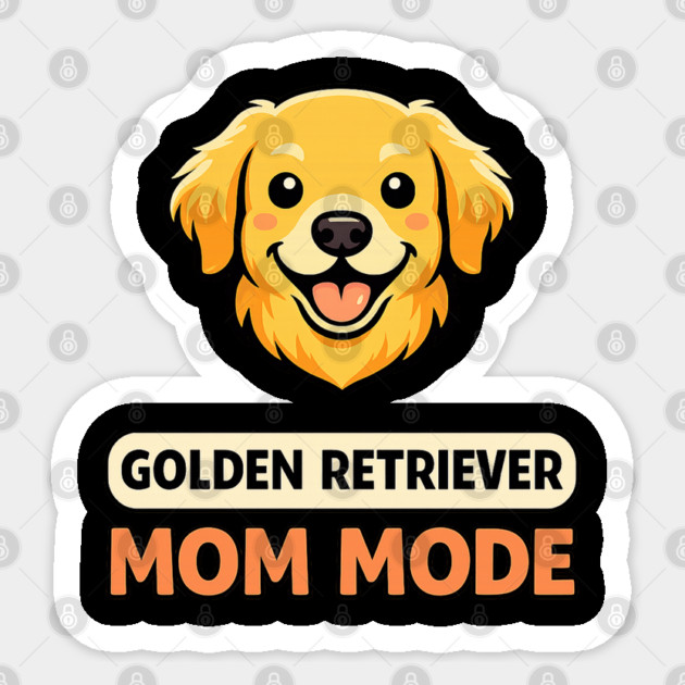 Retro Golden Retriever Mom Mode Dog Lover Funny Humor Sticker by shirtlux