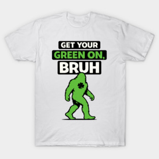 Funny Bigfoot Shamrock Lucky Sasquatch St Patricks Day Humor T-Shirt