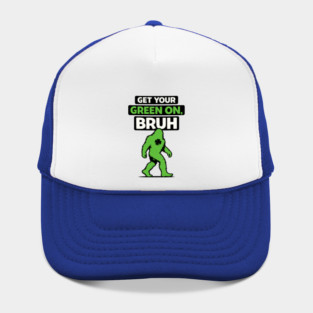 Funny Bigfoot Shamrock Lucky Sasquatch St Patricks Day Humor Hat