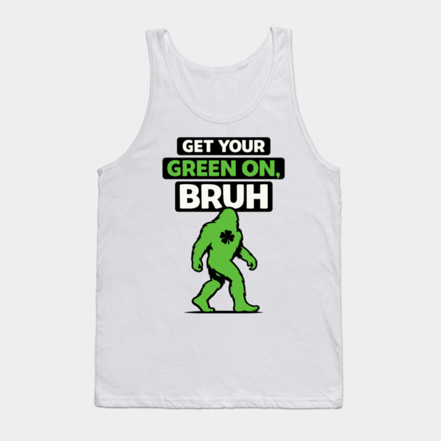 Funny Bigfoot Shamrock Lucky Sasquatch St Patricks Day Humor Tank Top by shirtlux