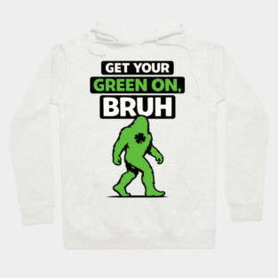 Funny Bigfoot Shamrock Lucky Sasquatch St Patricks Day Humor Hoodie