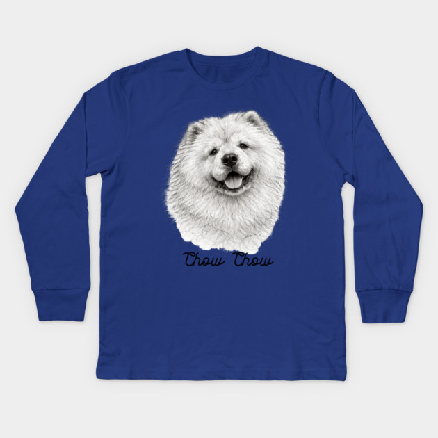 Chow Chow – Scribble Sketch Dog Portrait Kids Long Sleeve T-Shirt by CrazyGirl