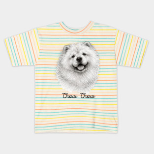 Chow Chow – Scribble Sketch Dog Portrait Kids T-Shirt