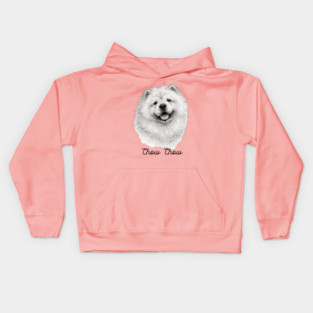 Chow Chow – Scribble Sketch Dog Portrait Kids Hoodie