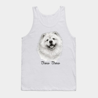 Chow Chow – Scribble Sketch Dog Portrait Tank Top