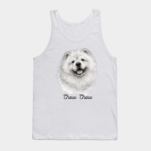 Chow Chow – Scribble Sketch Dog Portrait Tank Top by CrazyGirl