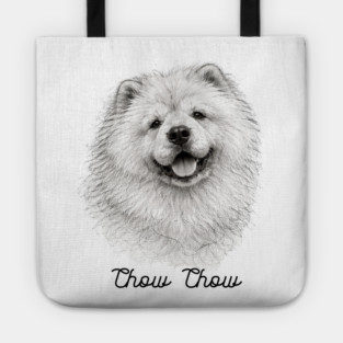 Chow Chow – Scribble Sketch Dog Portrait Tote