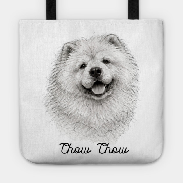 Chow Chow – Scribble Sketch Dog Portrait Tote by CrazyGirl