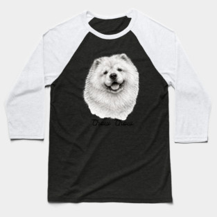 Chow Chow – Scribble Sketch Dog Portrait Baseball T-Shirt