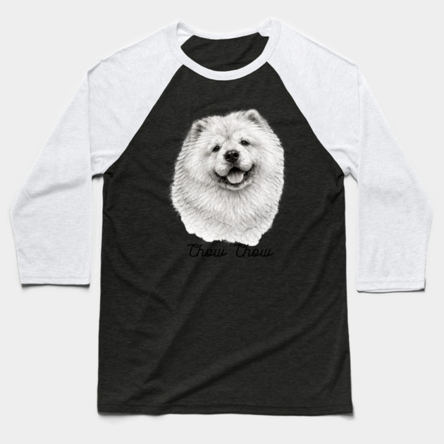 Chow Chow – Scribble Sketch Dog Portrait Baseball T-Shirt by CrazyGirl