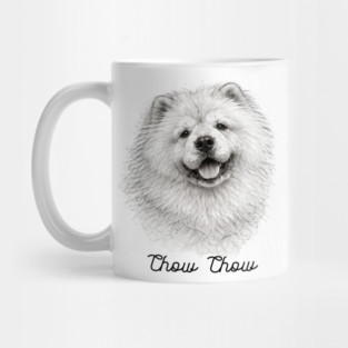 Chow Chow – Scribble Sketch Dog Portrait Mug