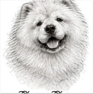 Chow Chow – Scribble Sketch Dog Portrait Posters and Art