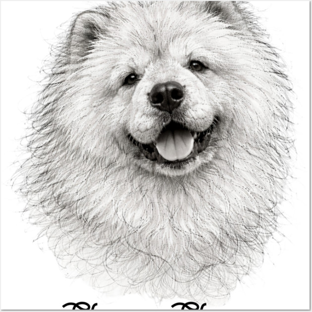 Chow Chow – Scribble Sketch Dog Portrait Wall Art by CrazyGirl