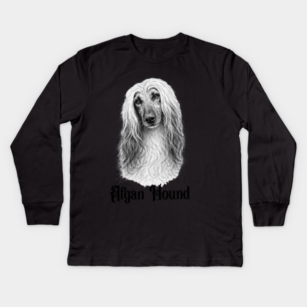 Afghan Hound Kids Long Sleeve T-Shirt by CrazyGirl