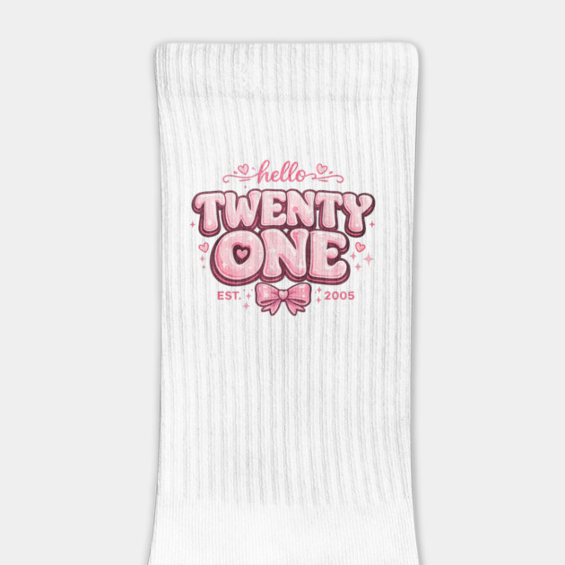 Hello Twenty One Coquette Bow 21st Birthday Cute Girl 2005 by shirtlux