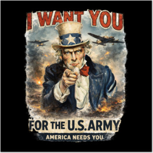 I Want You – Vintage War Poster Style Posters and Art