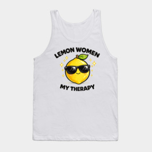 Lemon Women My Therapy Citrus Empowerment Design Tank Top