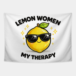 Lemon Women My Therapy Citrus Empowerment Design Tapestry