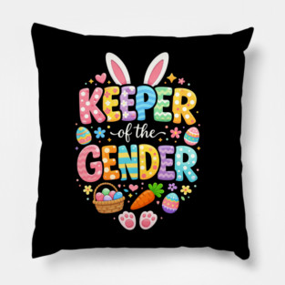 Keeper of The Gender Easter Bunny Rabbit Gender Reveal Party Pillow