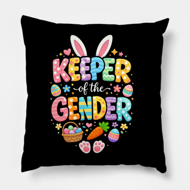 Keeper of The Gender Easter Bunny Rabbit Gender Reveal Party Pillow by shirtlux