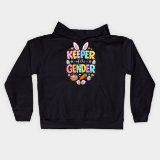 Keeper of The Gender Easter Bunny Rabbit Gender Reveal Party Kids Hoodie