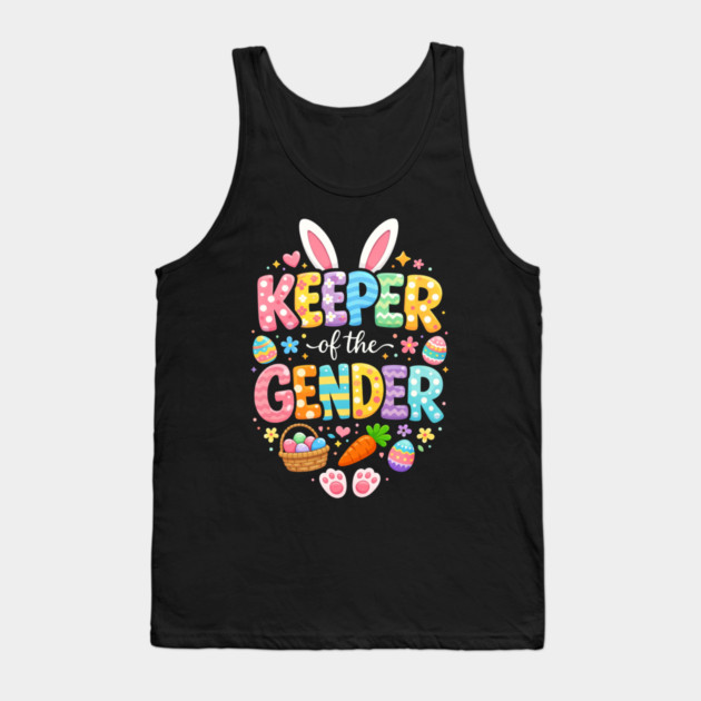 Keeper of The Gender Easter Bunny Rabbit Gender Reveal Party Tank Top by shirtlux