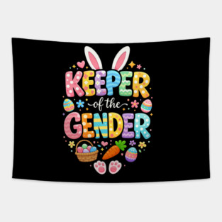 Keeper of The Gender Easter Bunny Rabbit Gender Reveal Party Tapestry